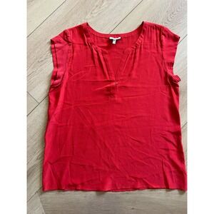 Joie Women's Red Sleeveless‎ Semi-Sheer Blouse Top Size M